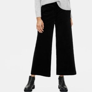 Eileen Fisher Women's Organic Cotton Corduroy Wide-leg Ankle Pants Black M